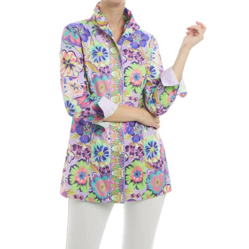 NEW PATTY KIM elizabeth floral blouse in carnival pastels
